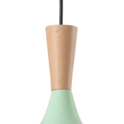 Lámpara colgante Chris, verde menta/blanco, Ø 35 cm, metal