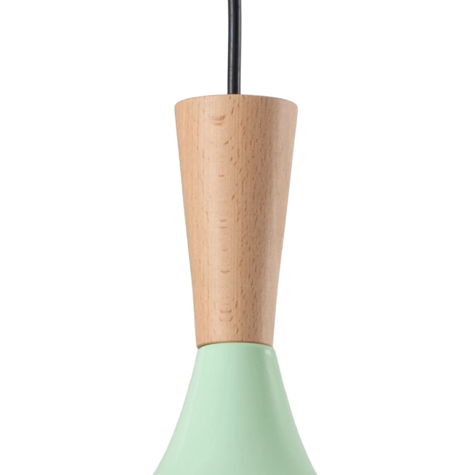 Lámpara colgante Chris, verde menta/blanco, Ø 35 cm, metal