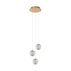 Lámpara colgante Cintra LED, Ø 25 cm, transparente/oro, acrílico