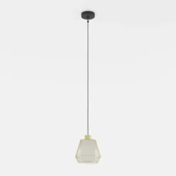 Lámpara colgante Ciudadela, Ø 18 cm, negro/latón, acero