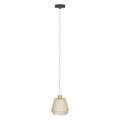 Lámpara colgante Ciudadela, Ø 18 cm, negro/latón, acero