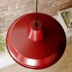 Lámpara colgante CLASS, rojo/blanco, Ø 36 cm, metal