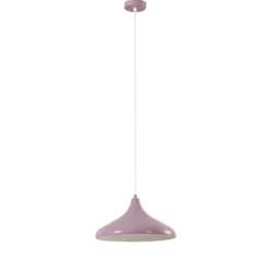 Lámpara colgante Claus, morado/blanco, Ø 35 cm, metal