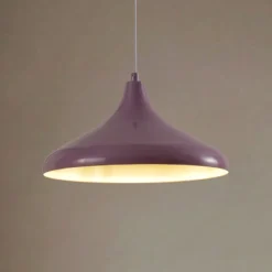 Lámpara colgante Claus, morado/blanco, Ø 35 cm, metal