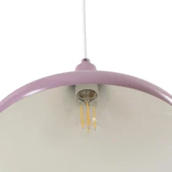 Lámpara colgante Claus, morado/blanco, Ø 35 cm, metal
