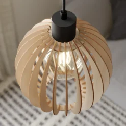 Lámpara colgante Clay, contrachapado de abedul, Ø 23 cm