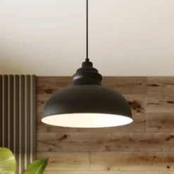 Lámpara colgante Cliona de Lindby, negra, metal, Ø 31 cm, E27