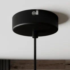 Lámpara colgante Cliona de Lindby, negra, metal, Ø 31 cm, E27