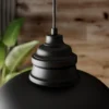 Lámpara colgante Cliona de Lindby, negra, metal, Ø 31 cm, E27