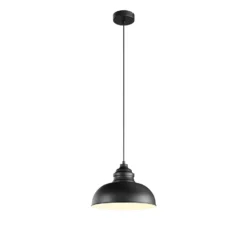 Lámpara colgante Cliona de Lindby, negra, metal, Ø 31 cm, E27