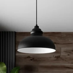 Lámpara colgante Cliona de Lindby, negra, metal, Ø 31 cm, E27