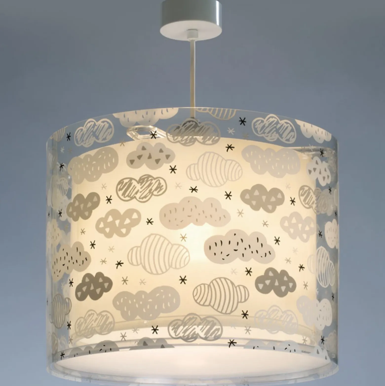 Lámpara colgante CLOUDS de Dalber para habitaciones infantiles, gris