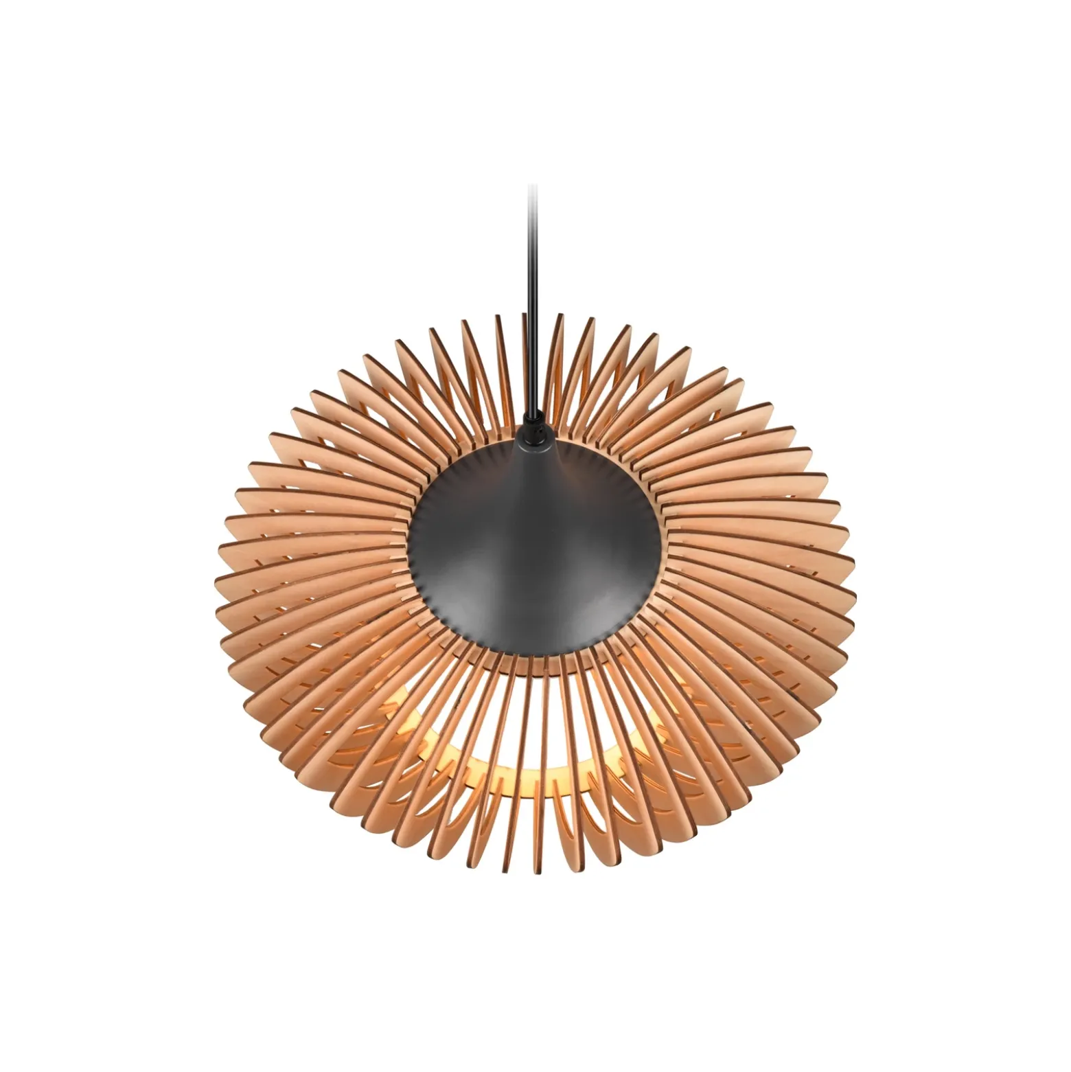 Lámpara colgante Colino de láminas de madera, madera clara