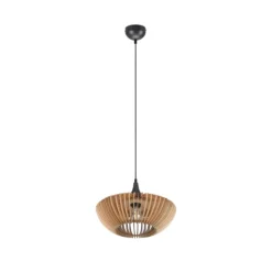 Lámpara colgante Colino de láminas de madera, madera clara