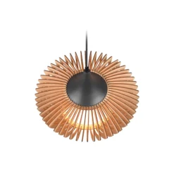 Lámpara colgante Colino de láminas de madera, madera clara