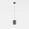 Lámpara colgante Colomera, Ø 15 cm, negro/gris, cristal