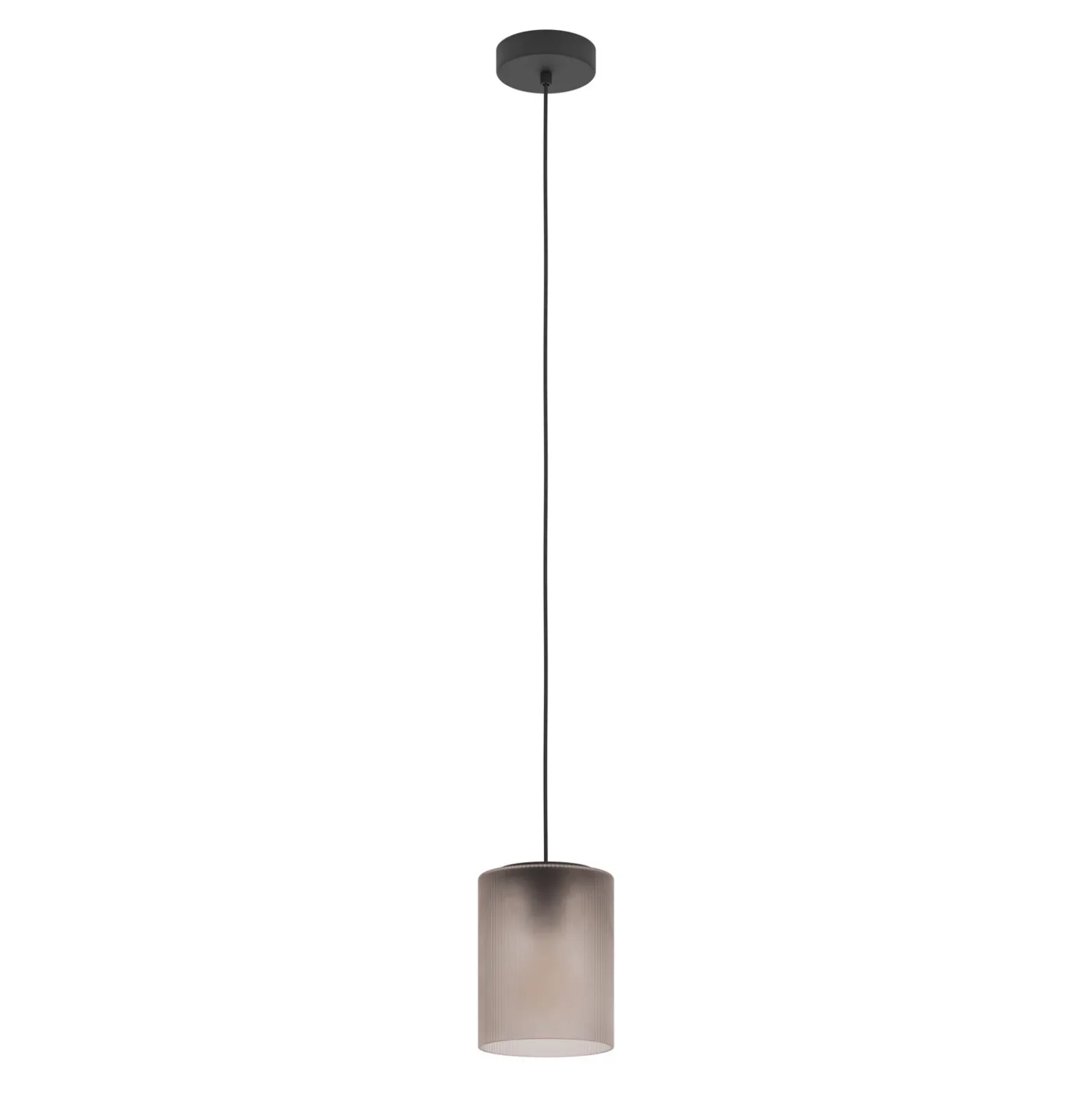Lámpara colgante Colomera, Ø 15 cm, negro/gris, cristal