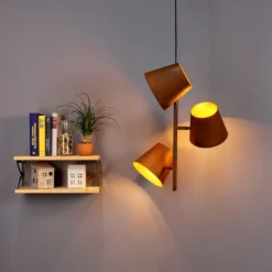 Lámpara colgante Colt, 3 luces, acero inoxidable