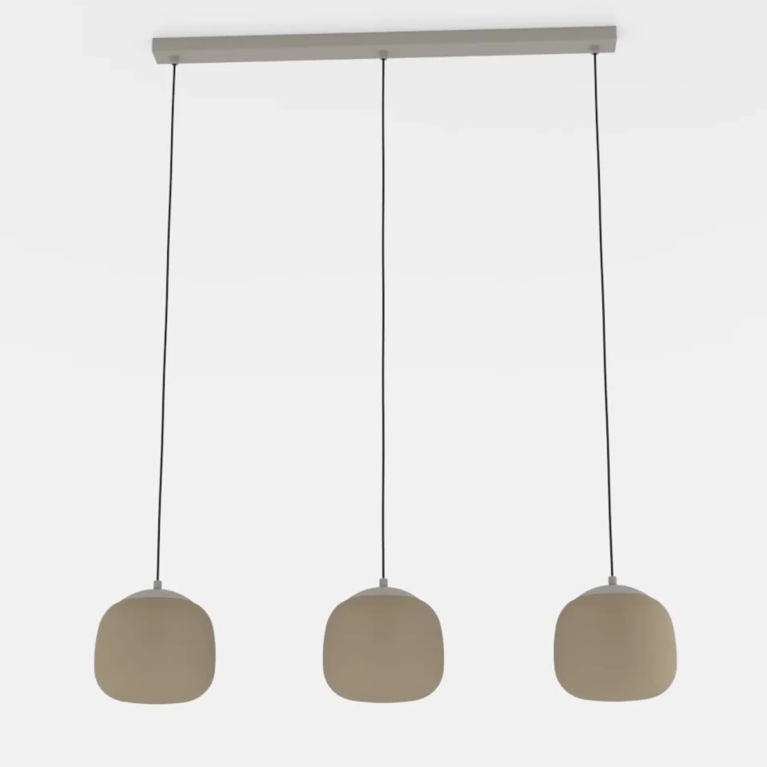 Lámpara colgante Cominio topo/arena, 3 luces