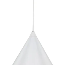 Lámpara colgante Cono, blanca, Ø 27 cm, acero, 1 luz