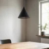 Lámpara colgante Cono, de 1 luz, Ø 27 cm, negra