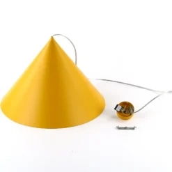 Lámpara colgante Cono, 1 luz, Ø 50 cm, amarilla, E27