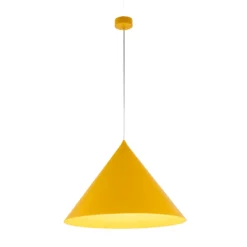 Lámpara colgante Cono, 1 luz, Ø 50 cm, amarilla, E27
