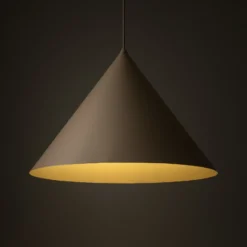 Lámpara colgante Cono, 1 luz, Ø 50 cm, arena, E27