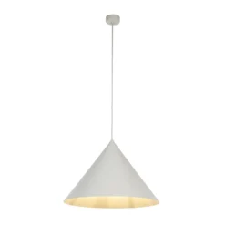 Lámpara colgante Cono, 1 luz, Ø 50 cm, beige, E27