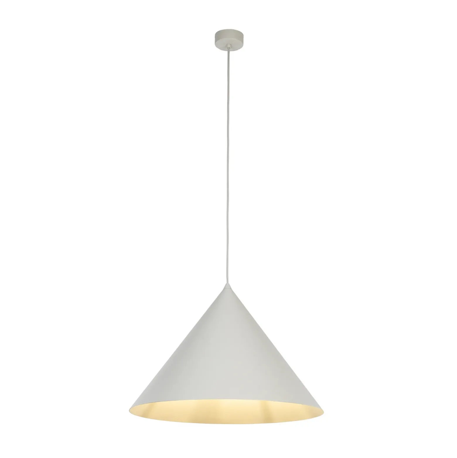 Lámpara colgante Cono, 1 luz, Ø 50 cm, beige, E27