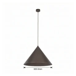 Lámpara colgante Cono, 1 luz, Ø 50 cm, marrón, E27