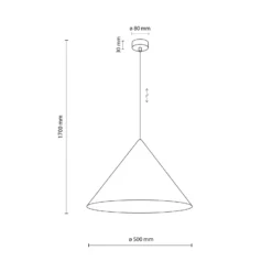 Lámpara colgante Cono, 1 luz, Ø 50 cm, terracota, E27