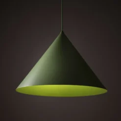 Lámpara colgante Cono, 1 luz, Ø 50 cm, verde, E27