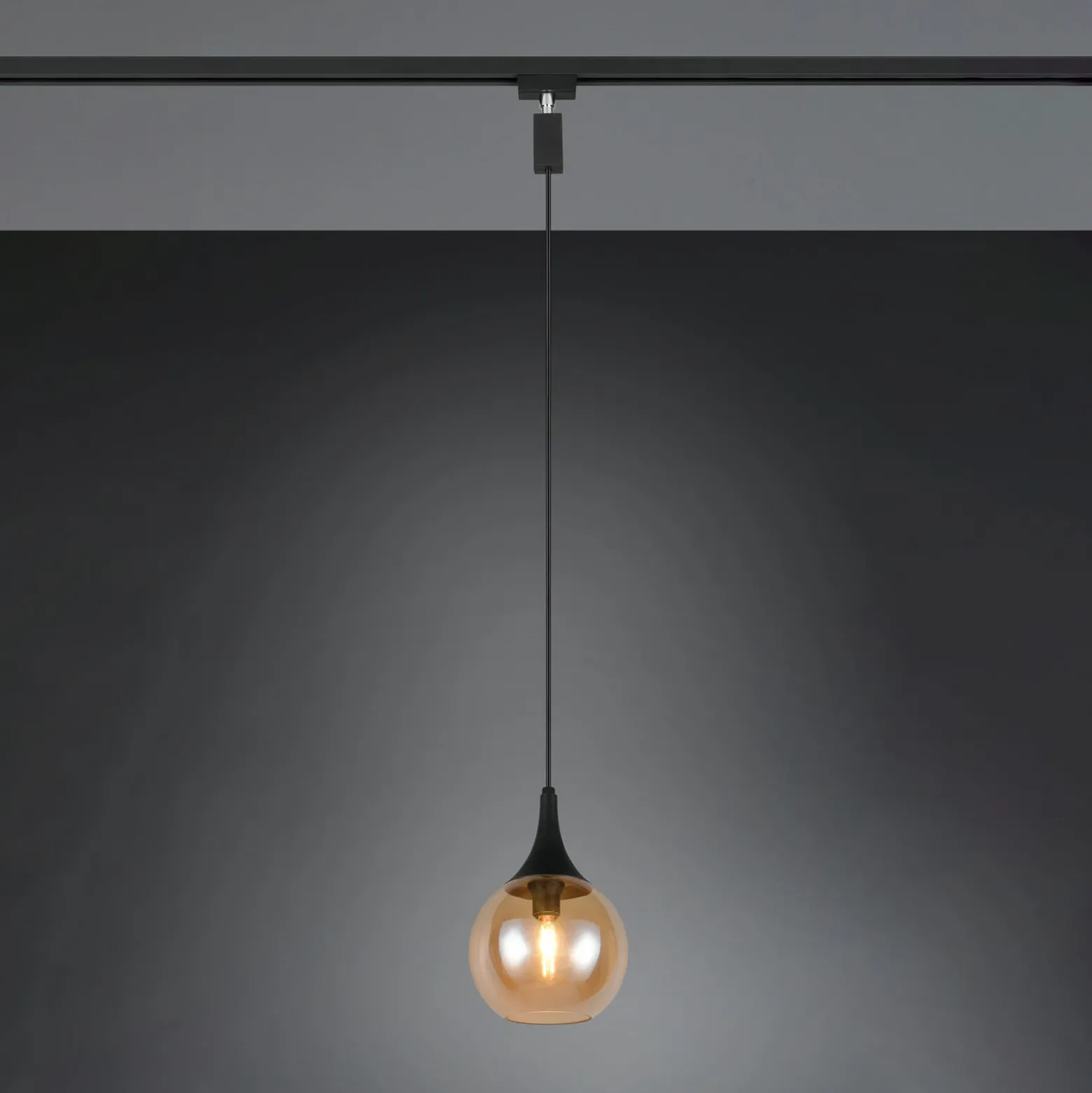 Lámpara colgante con riel Lumina para DUOline, color ámbar