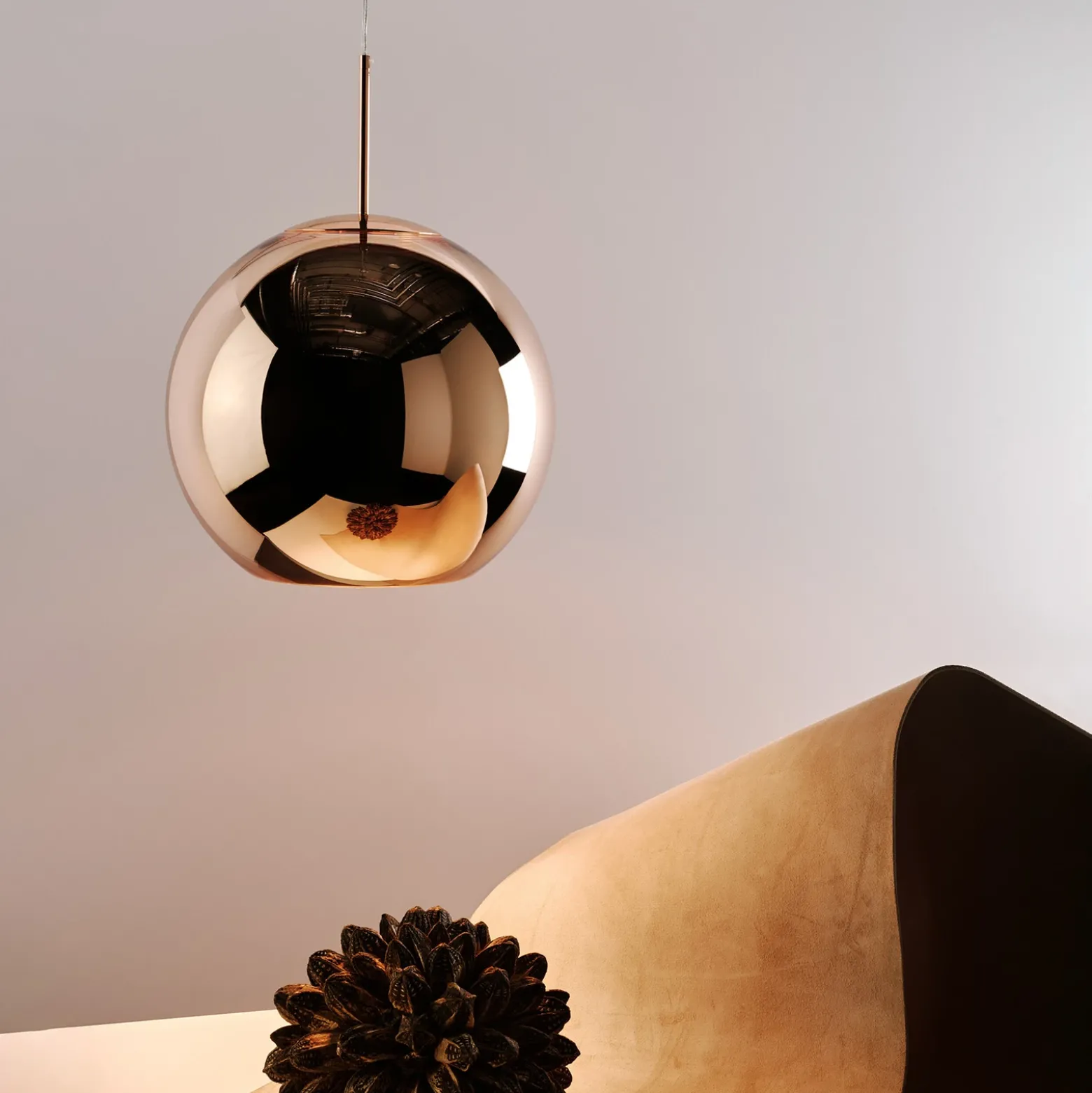 Lámpara colgante Copper Round de Tom Dixon, Ø 25 cm, cobre