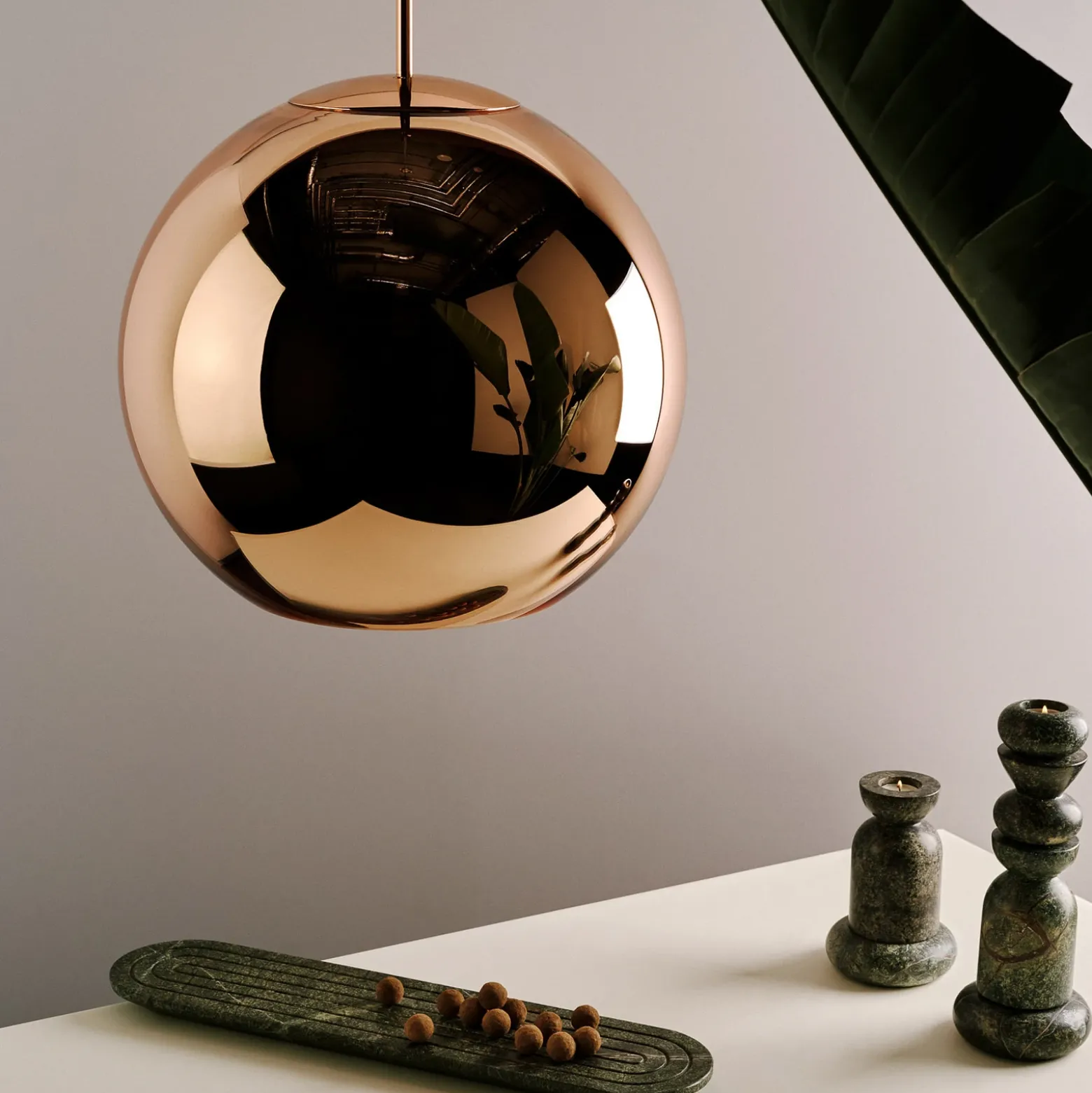 Lámpara colgante Copper Round de Tom Dixon, Ø 25 cm, cobre