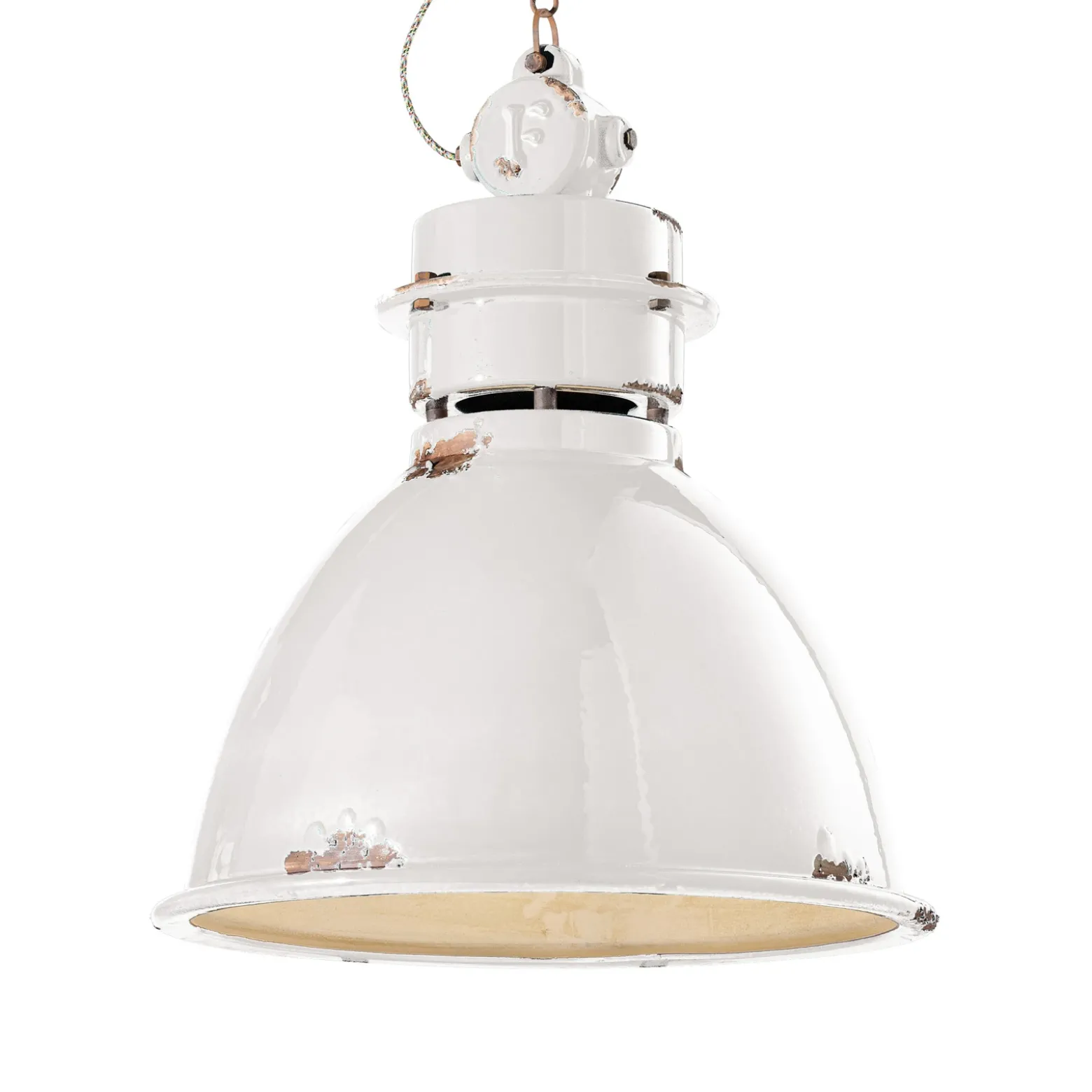 Lámpara colgante C1750, pantalla cerámica, blanco