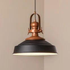 Lámpara colgante Craft, negra, metal, Ø 41 cm, E27