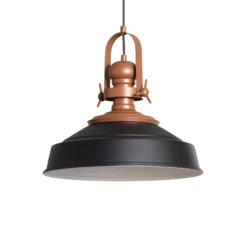 Lámpara colgante Craft, negra, metal, Ø 41 cm, E27