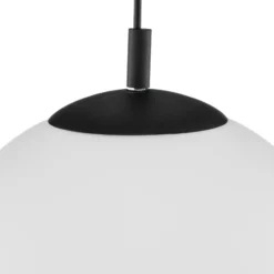 Lámpara colgante 562, cristal mate, capuchón/dosel negro