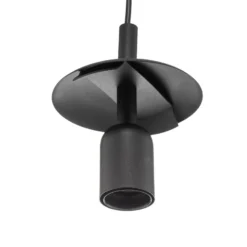 Lámpara colgante 562, cristal mate, capuchón/dosel negro