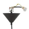Lámpara colgante 562, cristal mate, capuchón/dosel negro