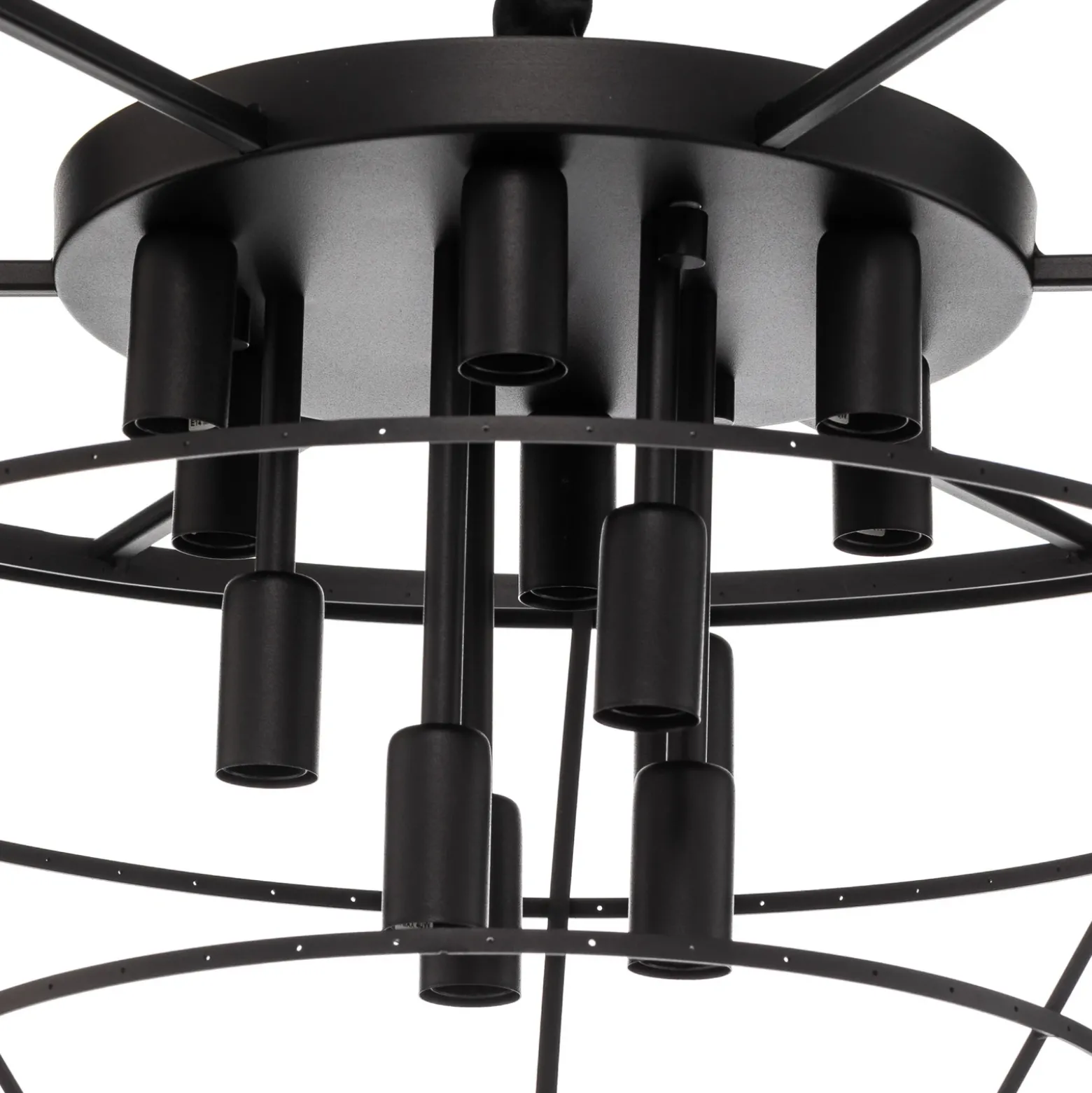 Lámpara colgante Cristal, transparente/negro, Ø 71 cm