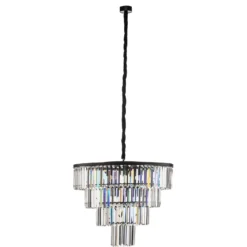 Lámpara colgante Cristal, transparente/negro, Ø 71 cm