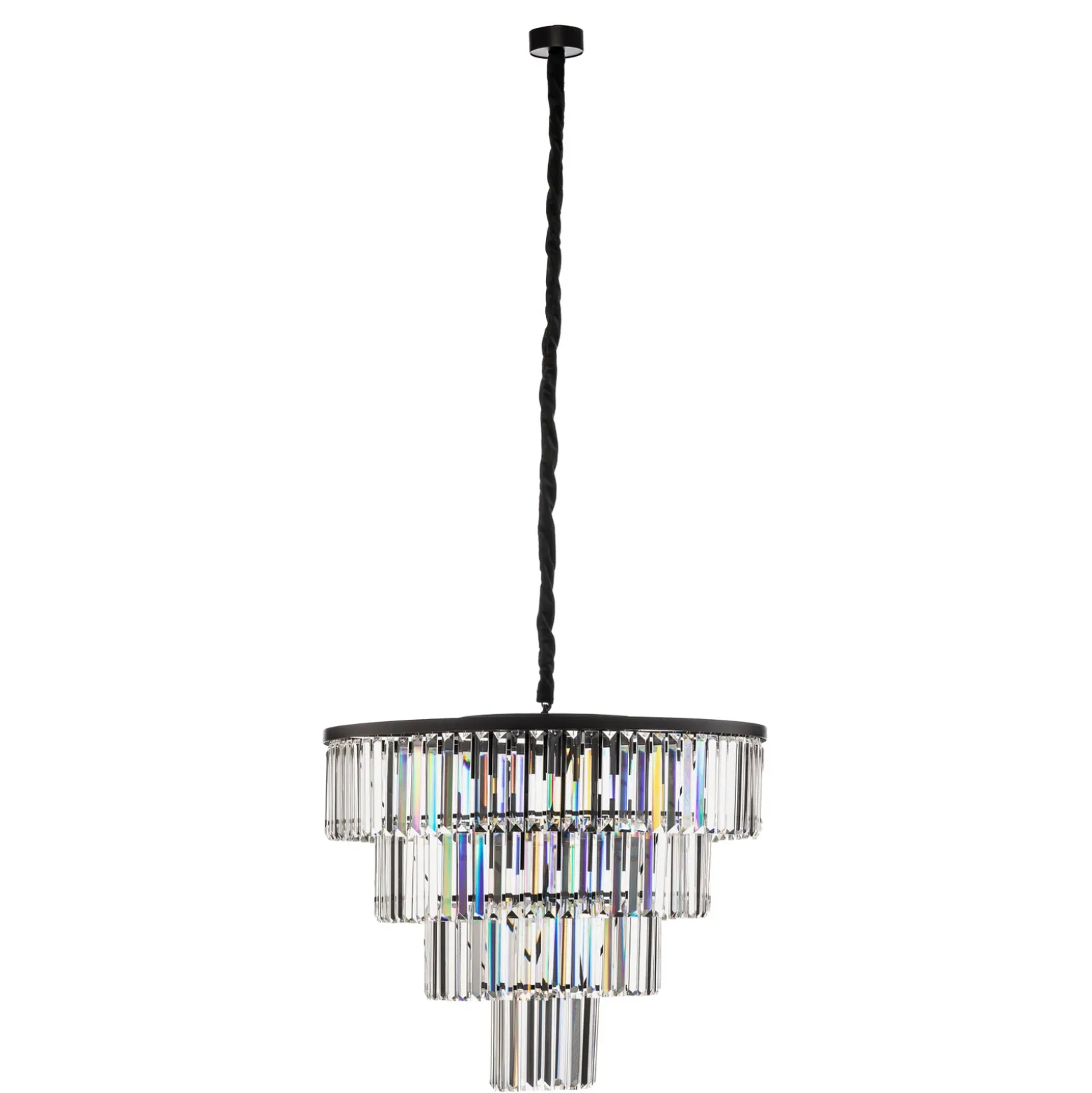 Lámpara colgante Cristal, transparente/negro, Ø 71 cm