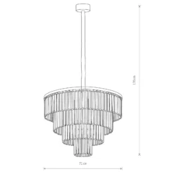 Lámpara colgante Cristal, transparente/negro, Ø 71 cm