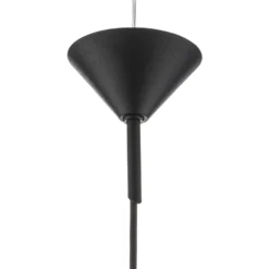 Lámpara colgante 562, cristal transparente, capuchón/dosel negro
