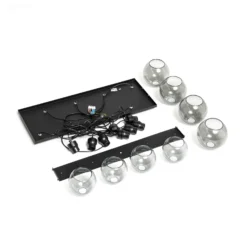 Lámpara colgante Cubus, 95 cm de largo, 8 luces, gris humo, cristal