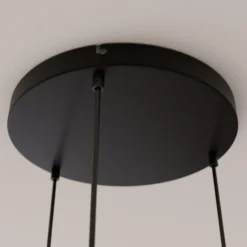 Lámpara colgante Cubus, Ø 50 cm, 3 luces, transparente/marrón miel, cristal