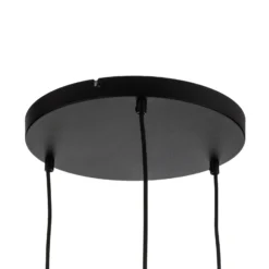 Lámpara colgante Cubus, Ø 50 cm, 3 luces, transparente/marrón miel, cristal